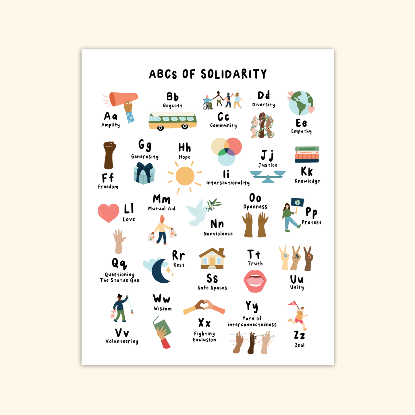 ABCs of Solidarity Print: 8 x 10 in