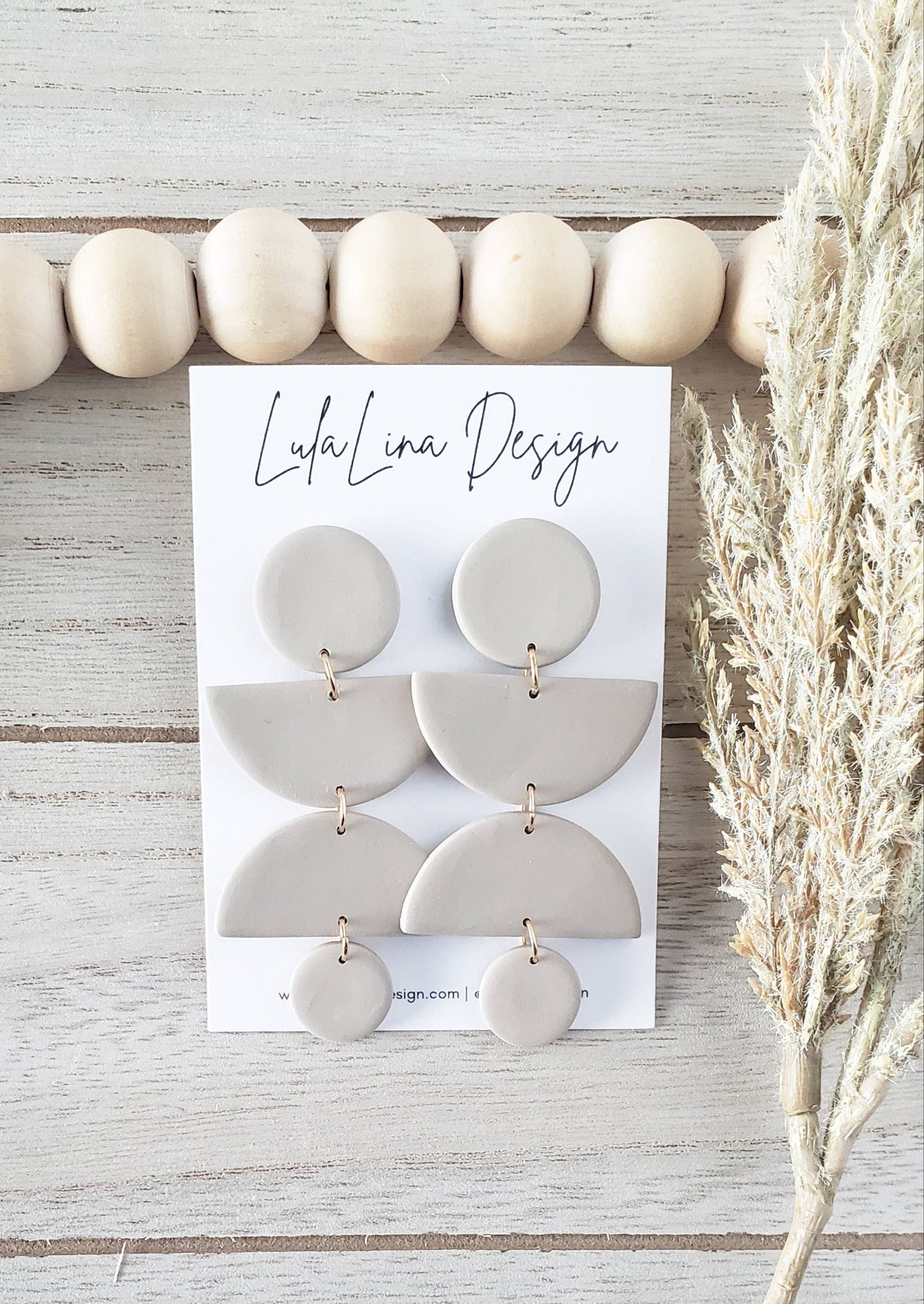 Reva | Clay Neutral Sand Statement Large Earrings Moon Phase