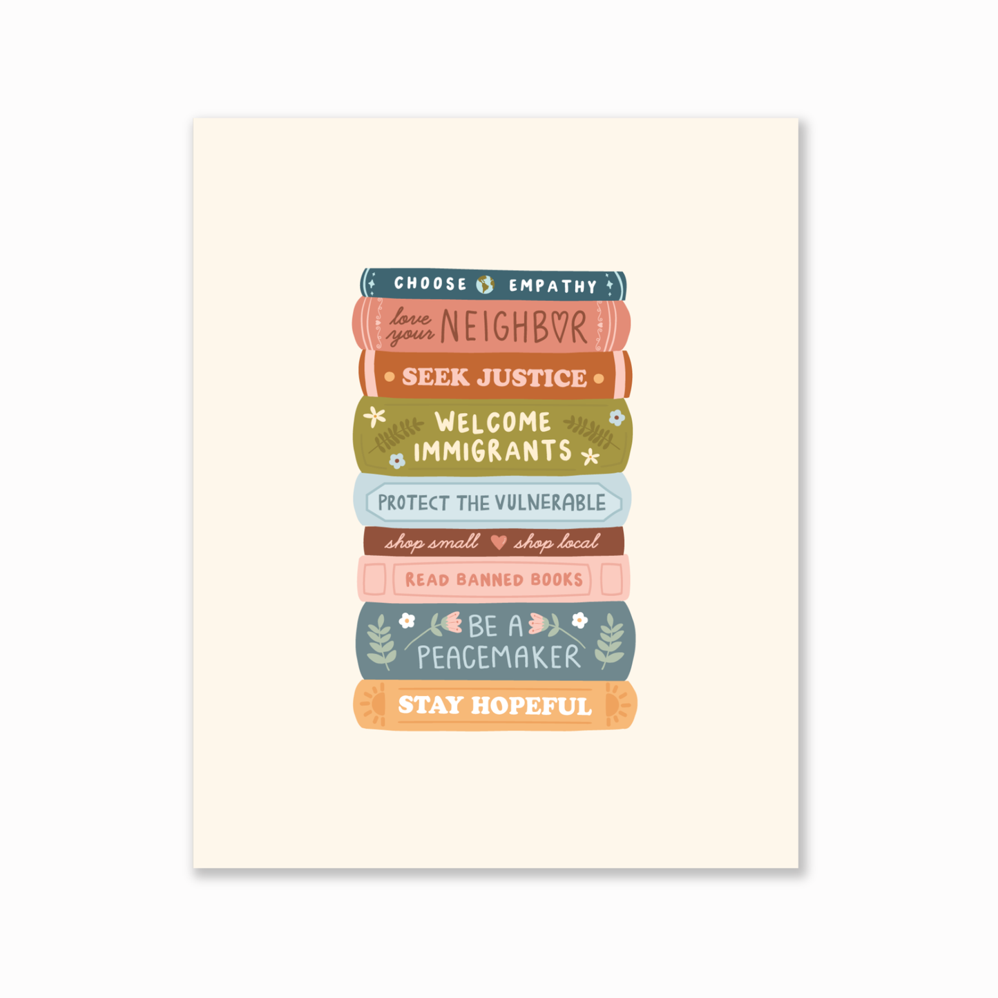 Values Stack Art Print: 8x10 in