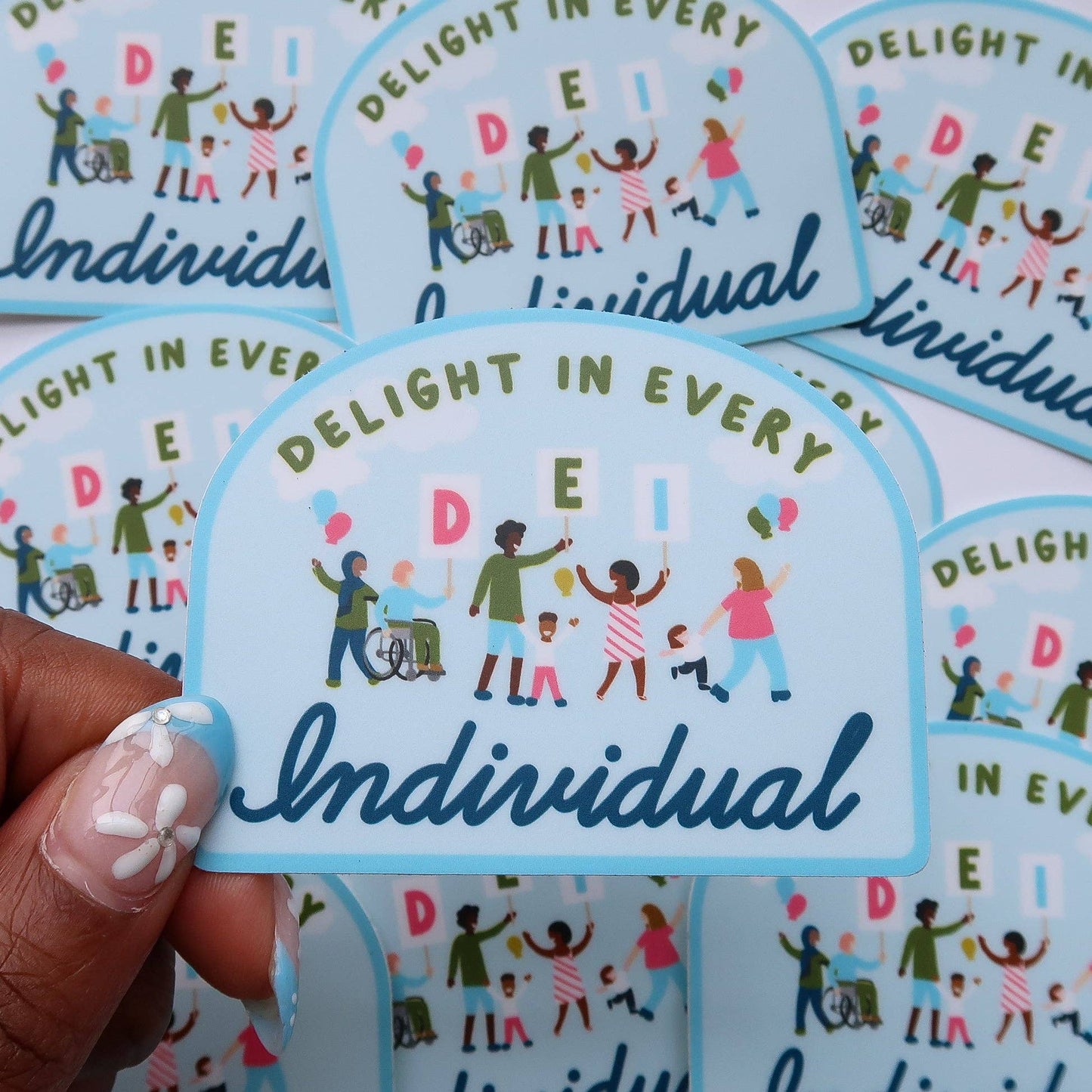 Delight Light Blue Sticker