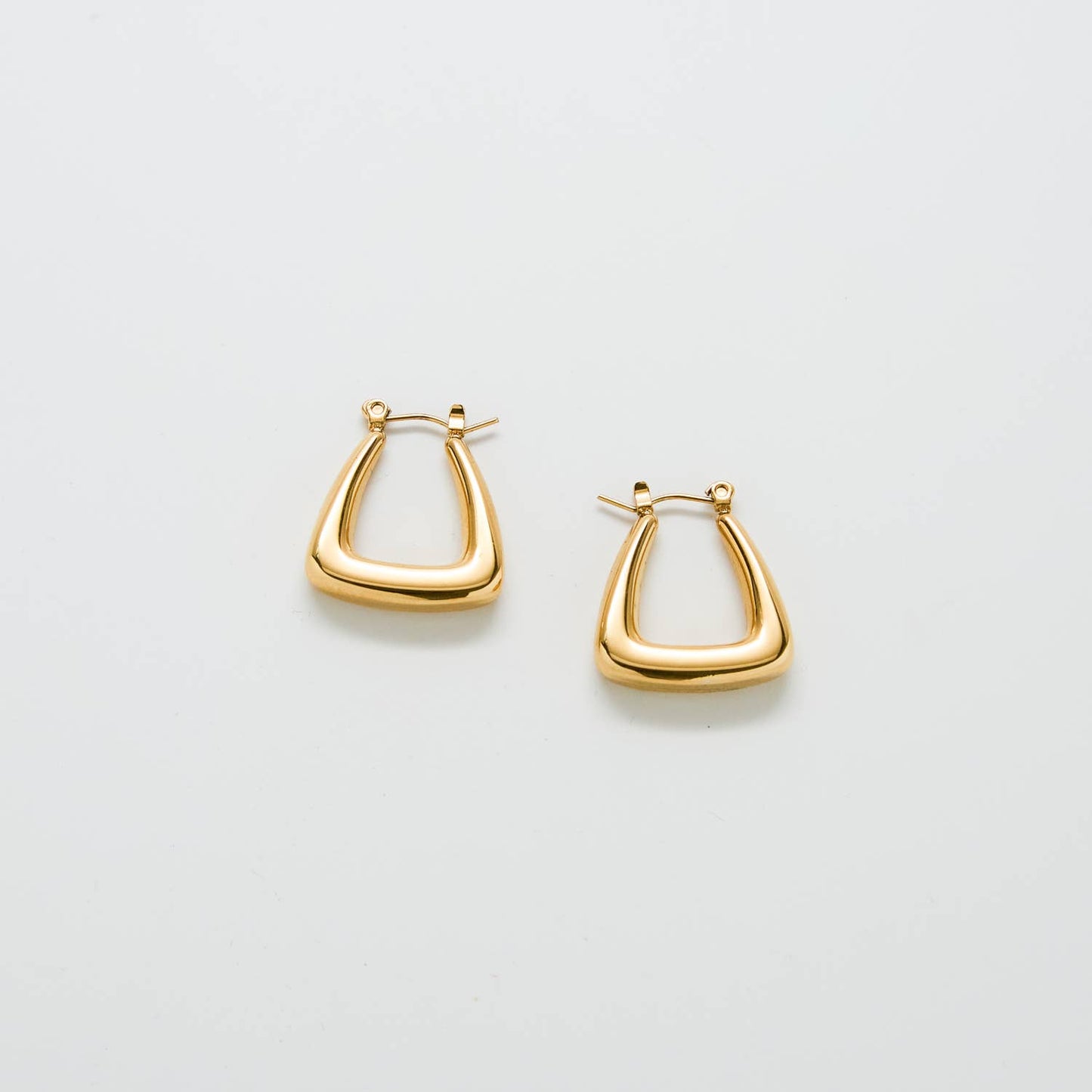 Gold Triangle Geometric Hoop Earrings - Jewelry