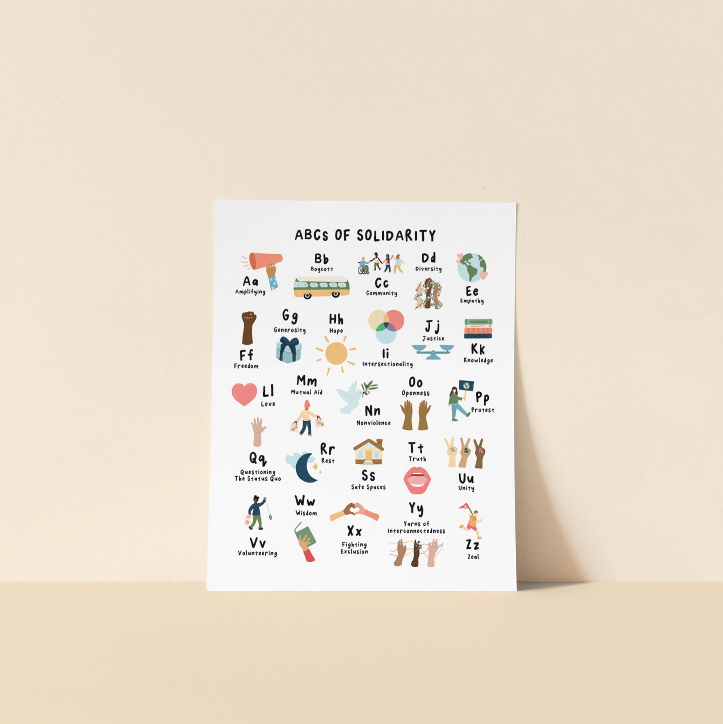 ABCs of Solidarity Print: 8 x 10 in