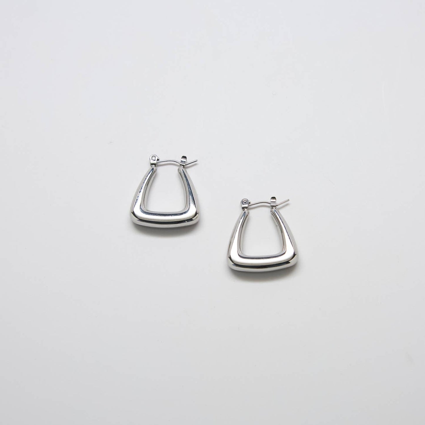Silver Triangle Hoop Earrings - Jewelry