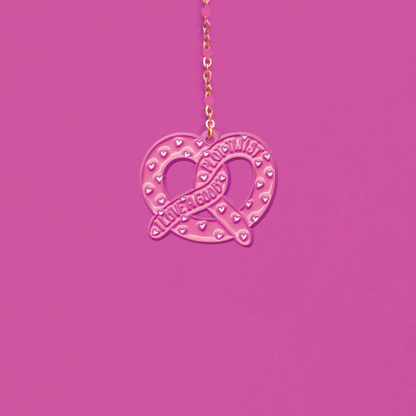 Pink Pretzel Bookmark Charm