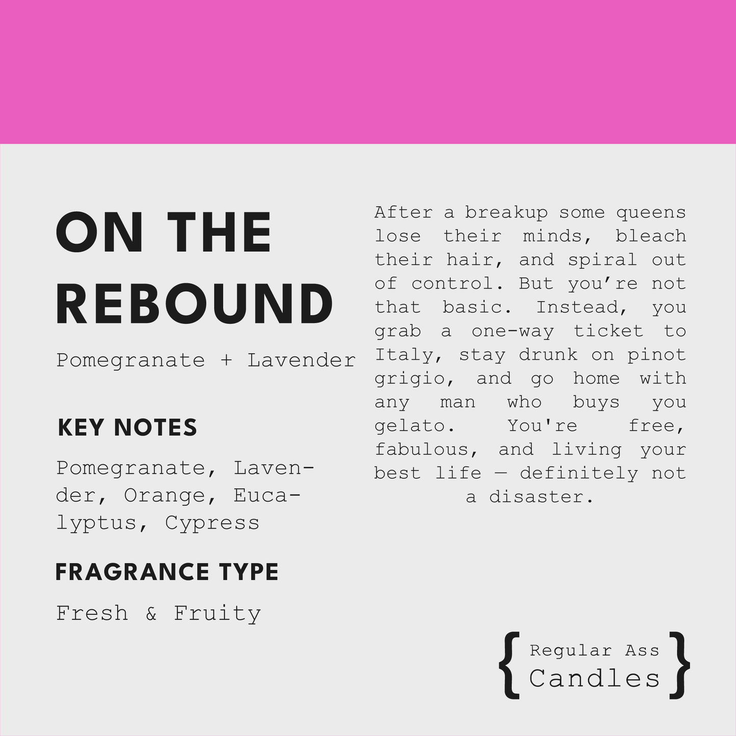 On the Rebound, Pomegranate + Lavender 11oz Luxury Candle