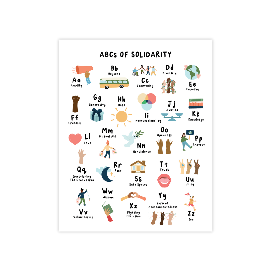 ABCs of Solidarity Print: 8 x 10 in