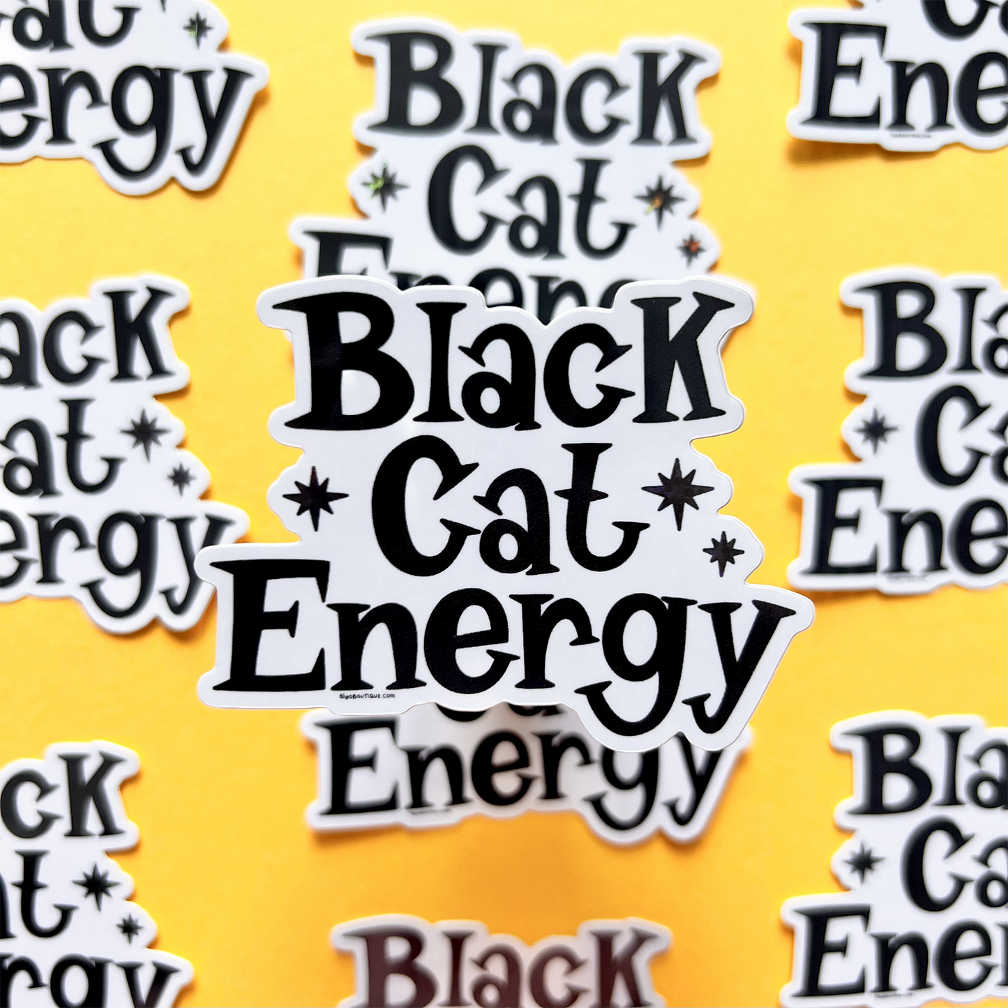 Black Cat Energy - Halloween Vinyl Sticker