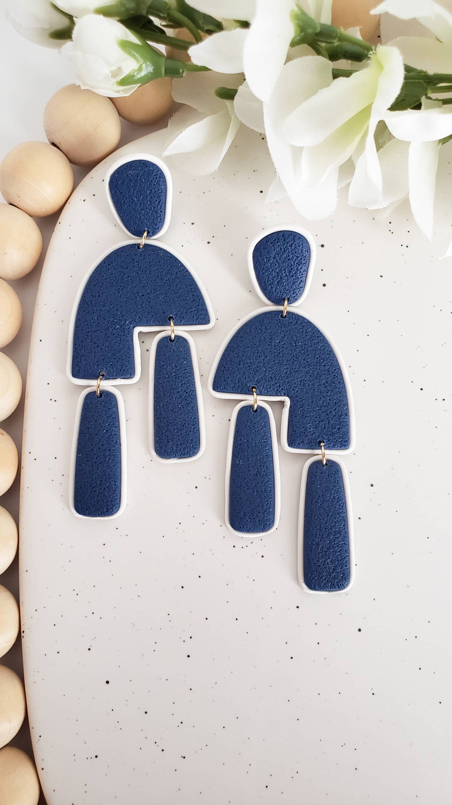 Clay Cobalt Dangle Earrings