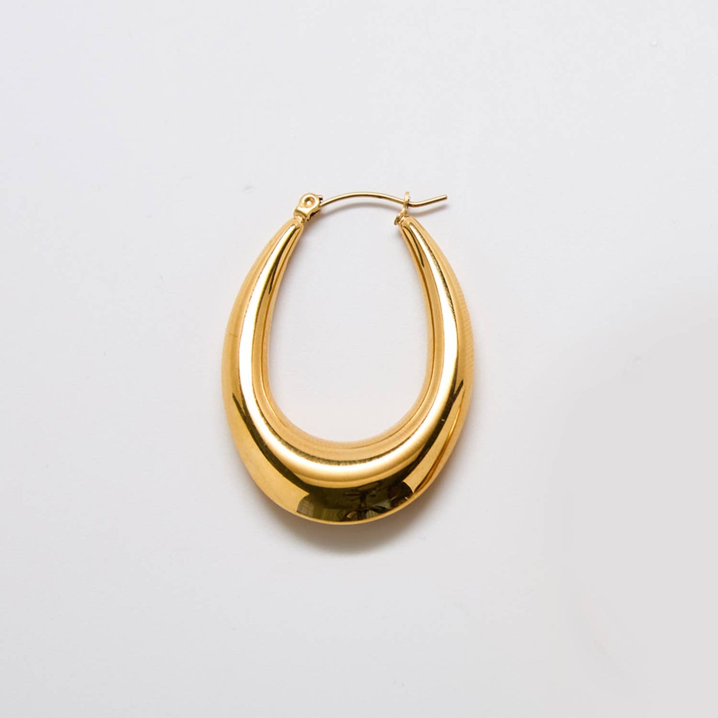 Large Gold Statement Oval Hoop Earrings - Summer Jewelry