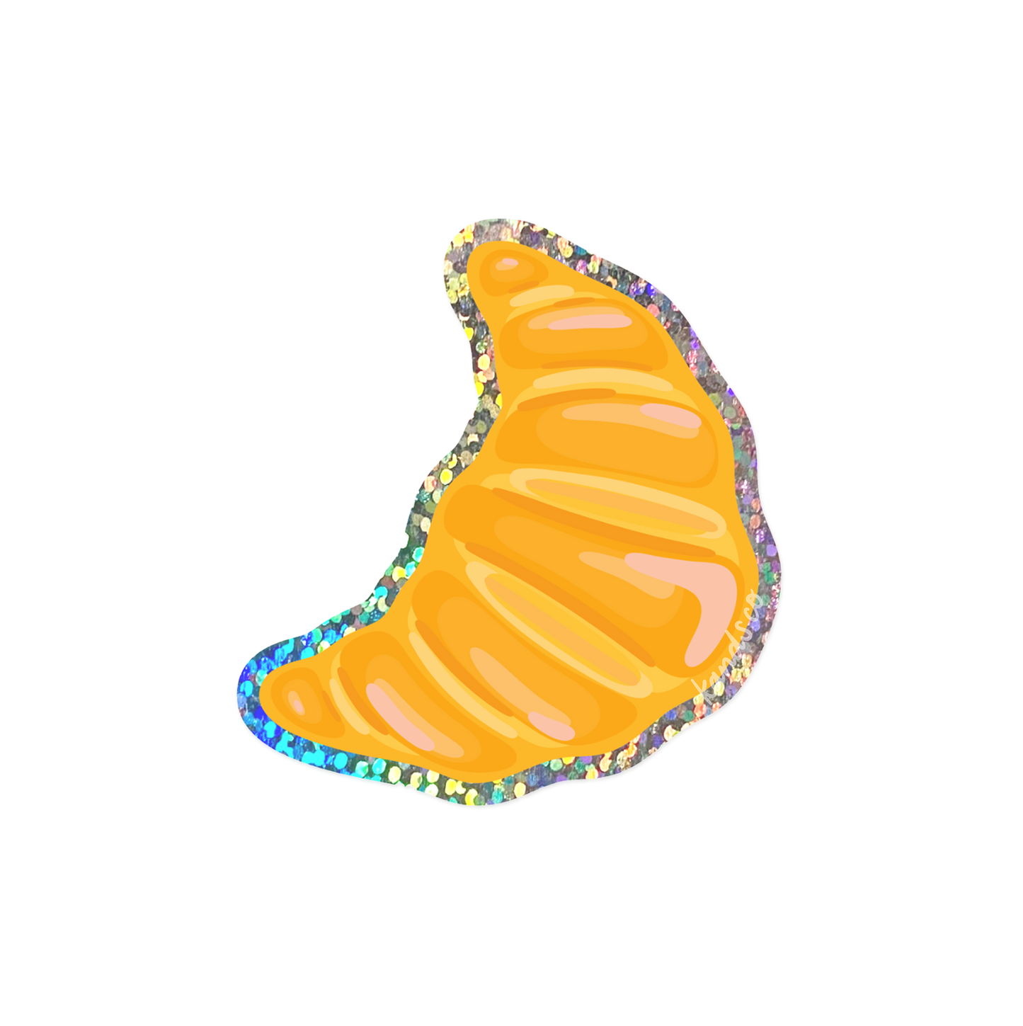 Glitter Croissant Sticker