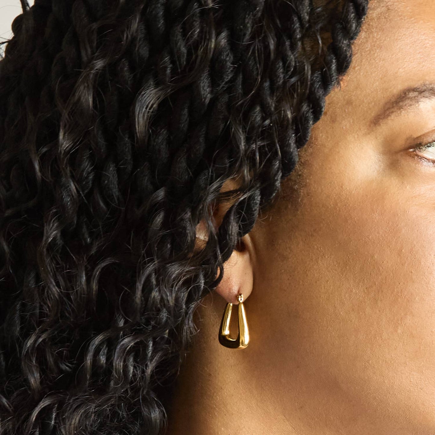 Gold Triangle Geometric Hoop Earrings - Jewelry