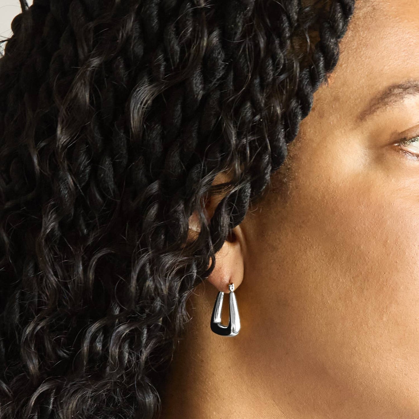 Silver Triangle Hoop Earrings - Jewelry