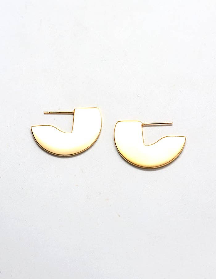 Geometric Mini Semi Circle Stud Earrings