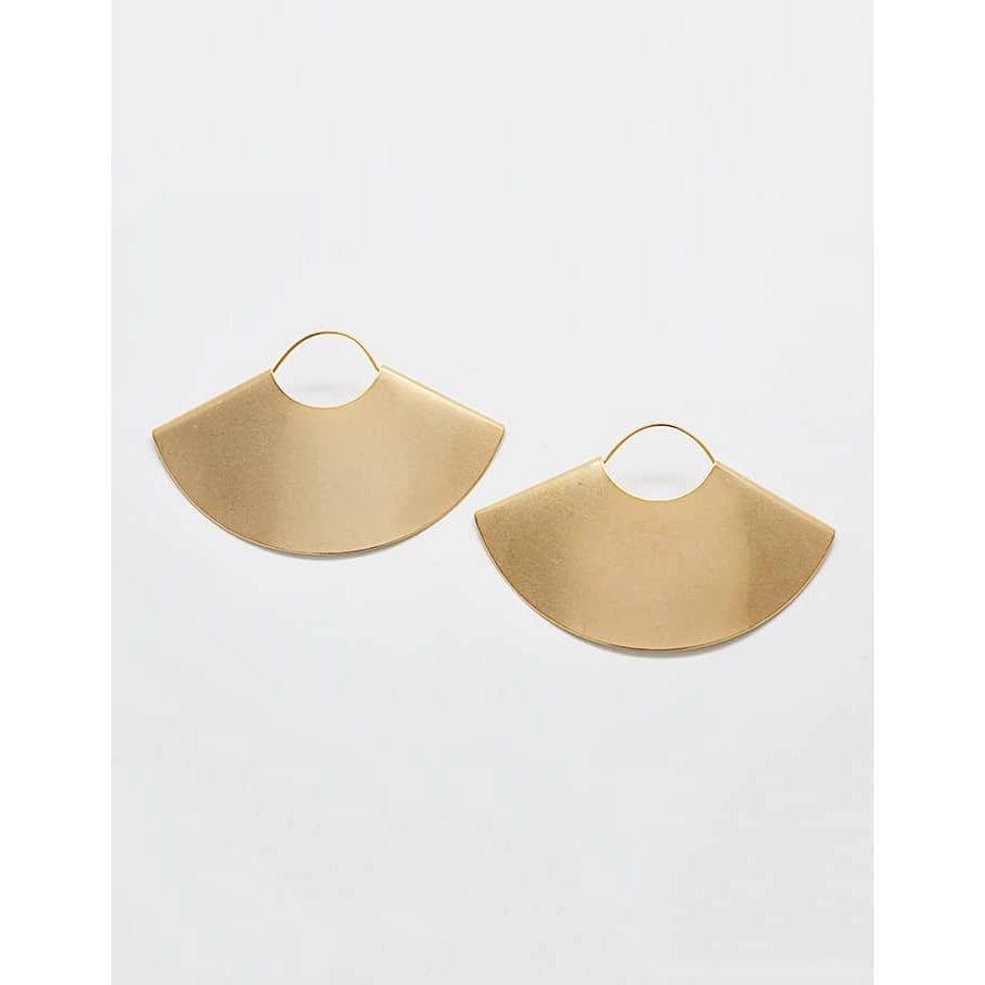 Gold Large Fan Earrings