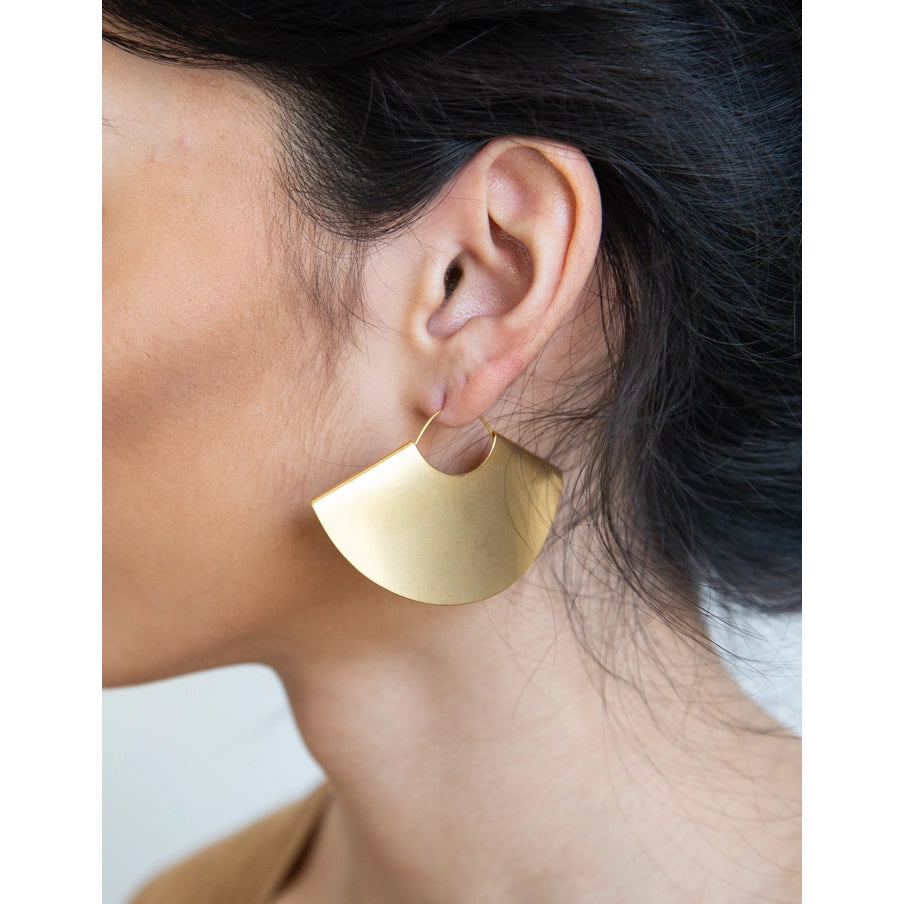 Gold Large Fan Earrings