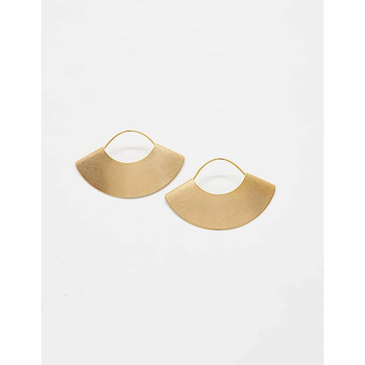 Gold Mini Fan Earrings