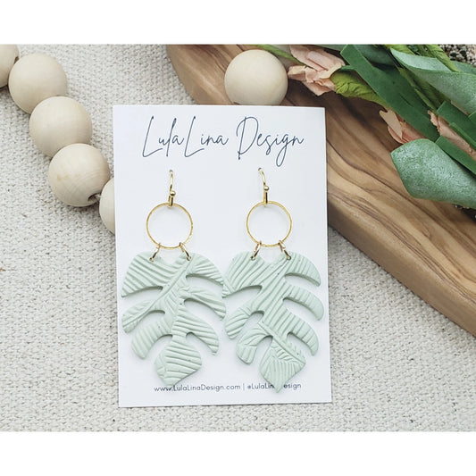 Monstera Leaf Earrings