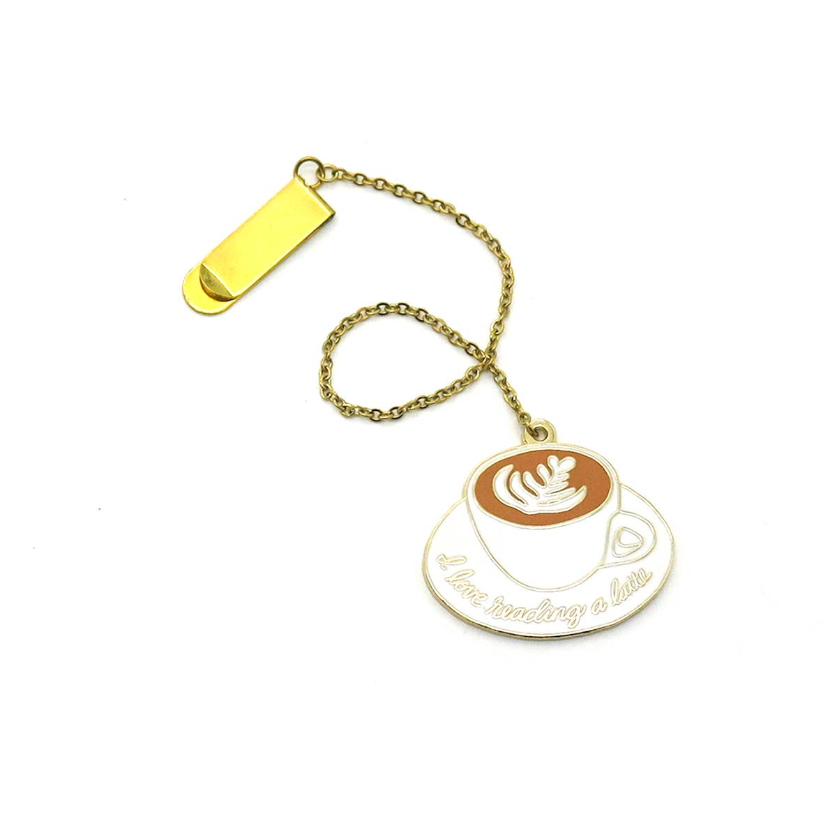 Latte Enamel Pin Bookmark