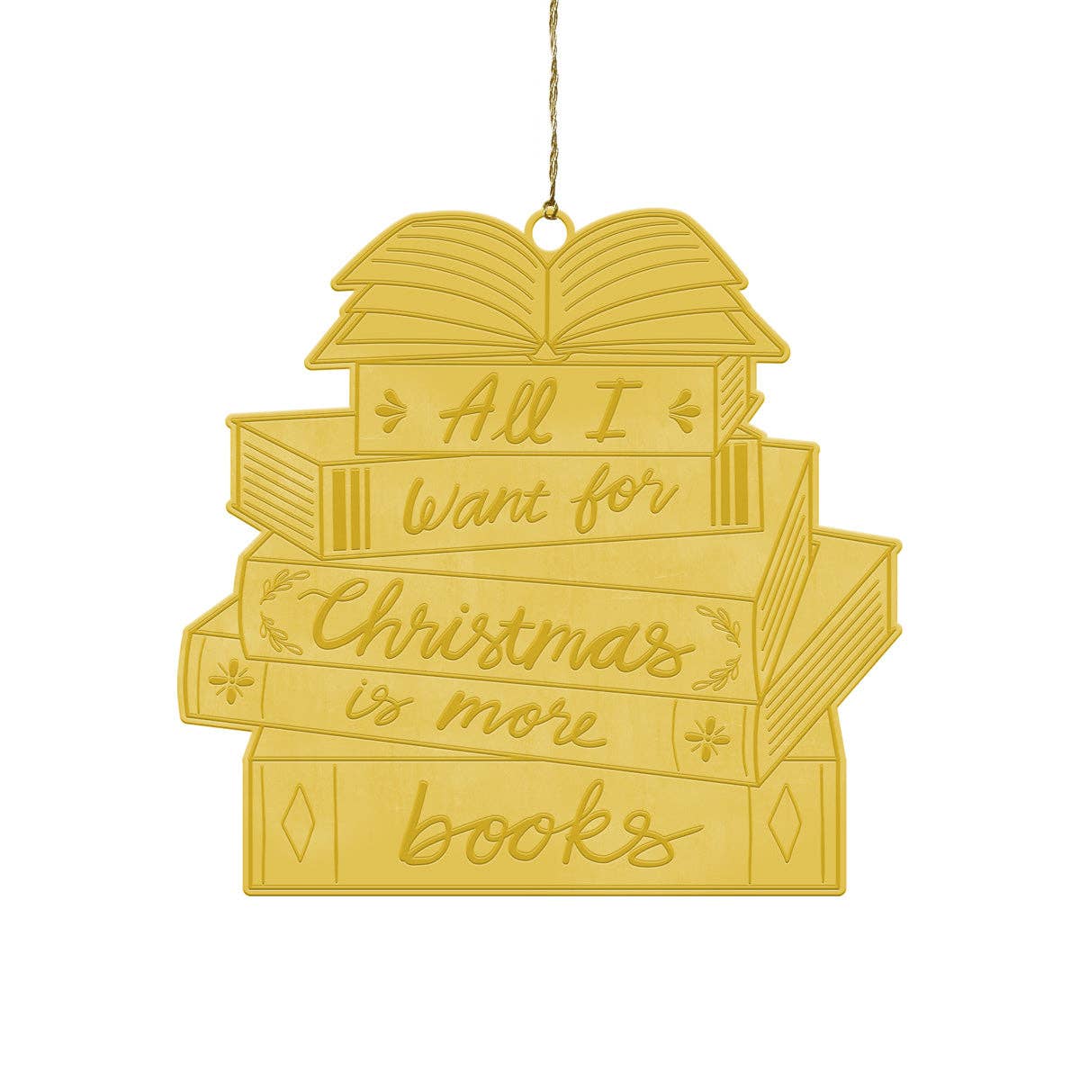 Stacked Books Brass Ornament