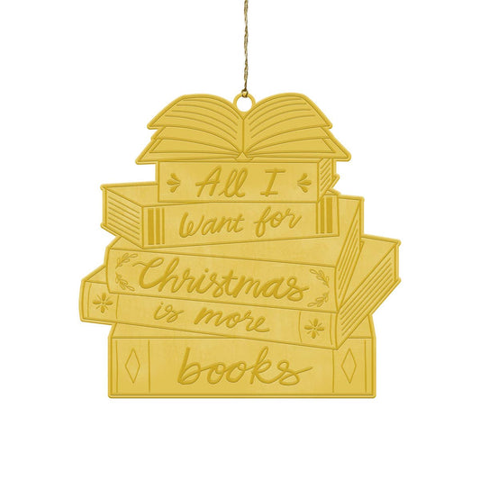 Stacked Books Brass Ornament