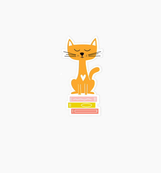 Book Cat sticker | book lover vinyl die-cut sticker