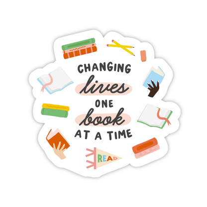 One Book at a Time Sticker, Librarian Appreciation Gift