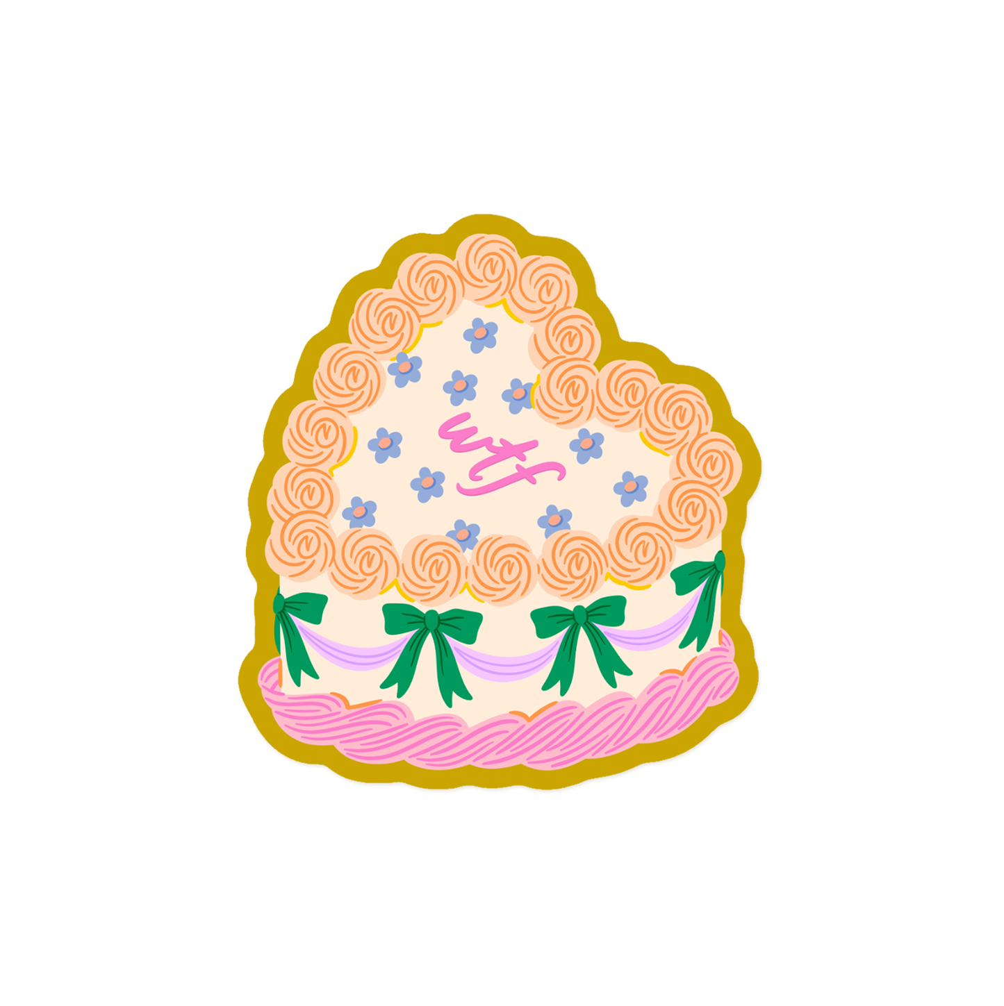 WTF Vintage Cake Sticker