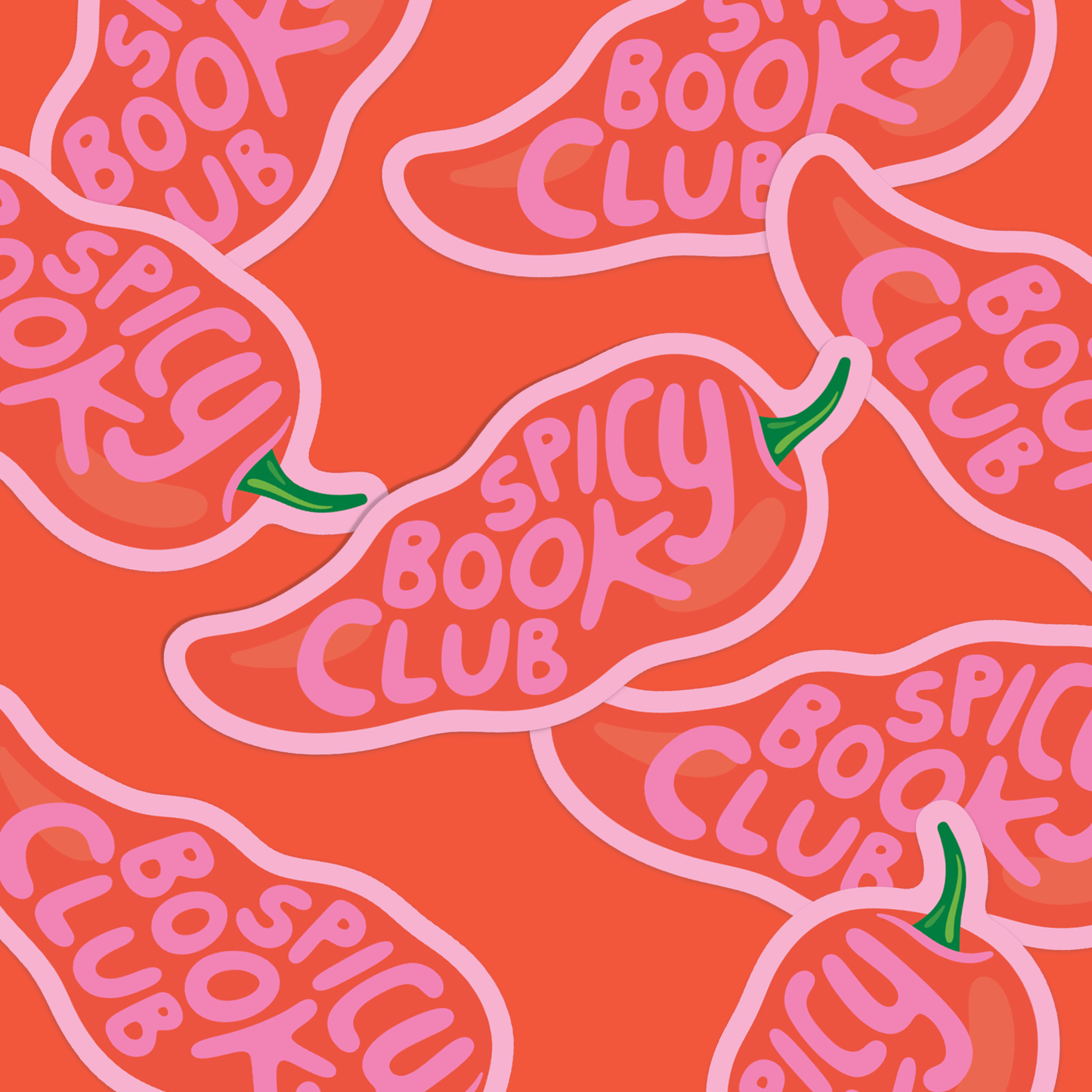 Spicy Book Club Hot Pepper Sticker
