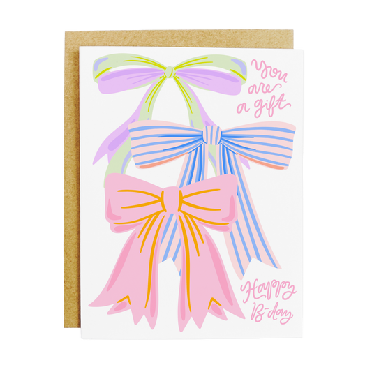 You Are A Gift Bow Birthday Card