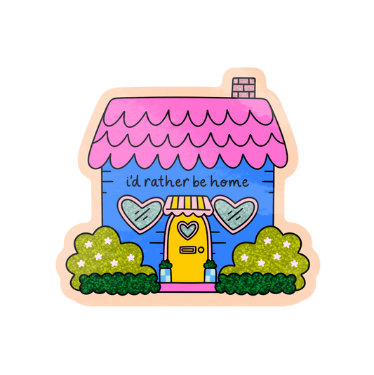I'd Rather Be Home Glitter Sticker - Waterproof Vinyl Decal