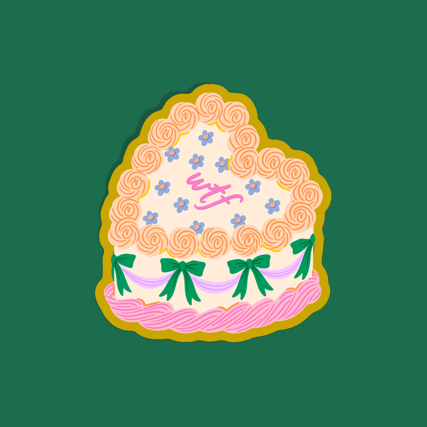 WTF Vintage Cake Sticker