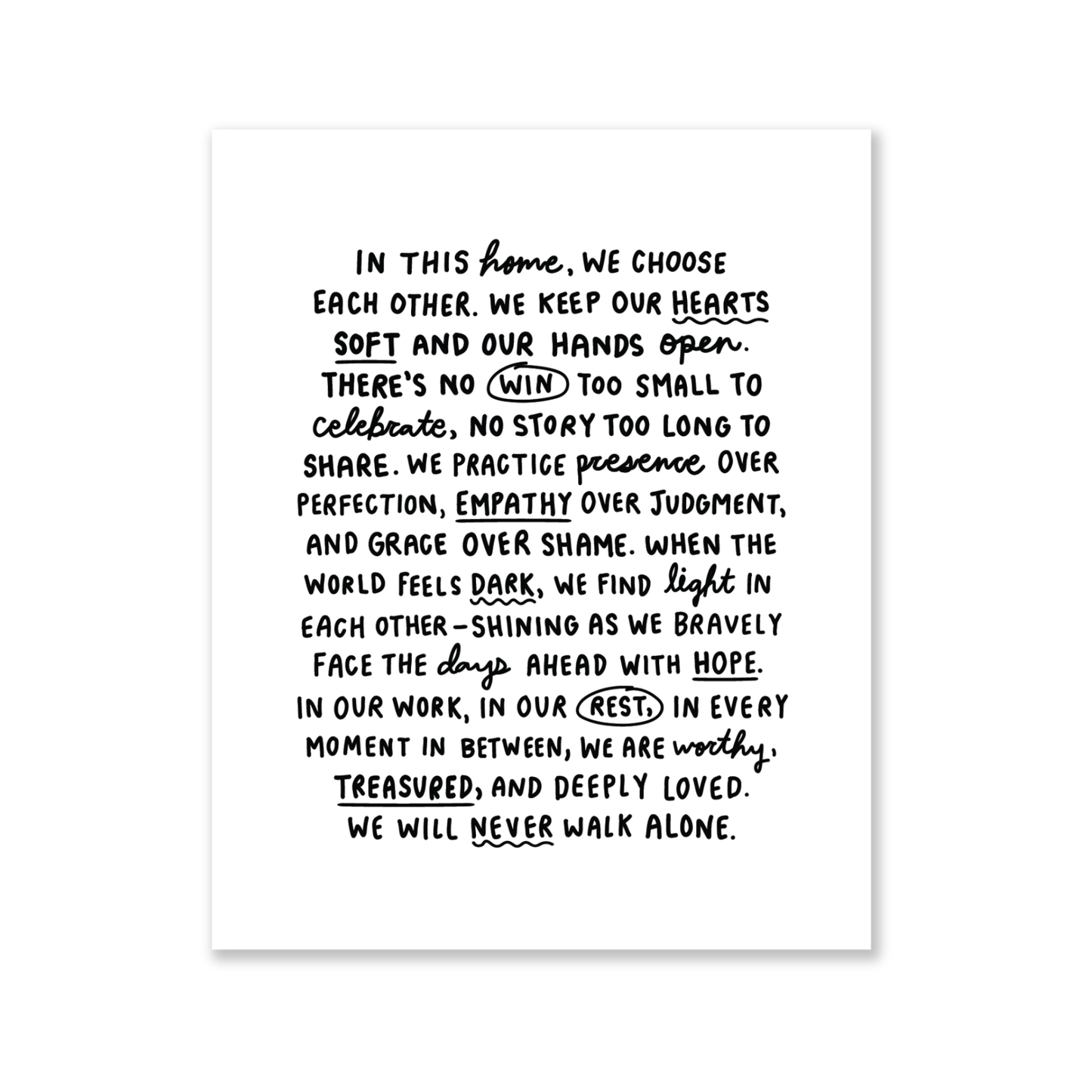 We Choose Each Other Manifesto Print