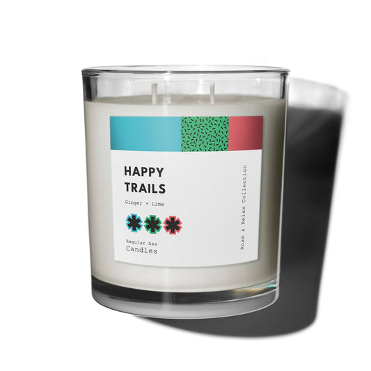 Happy Trails, Ginger + Lime 11oz Candle: Clear