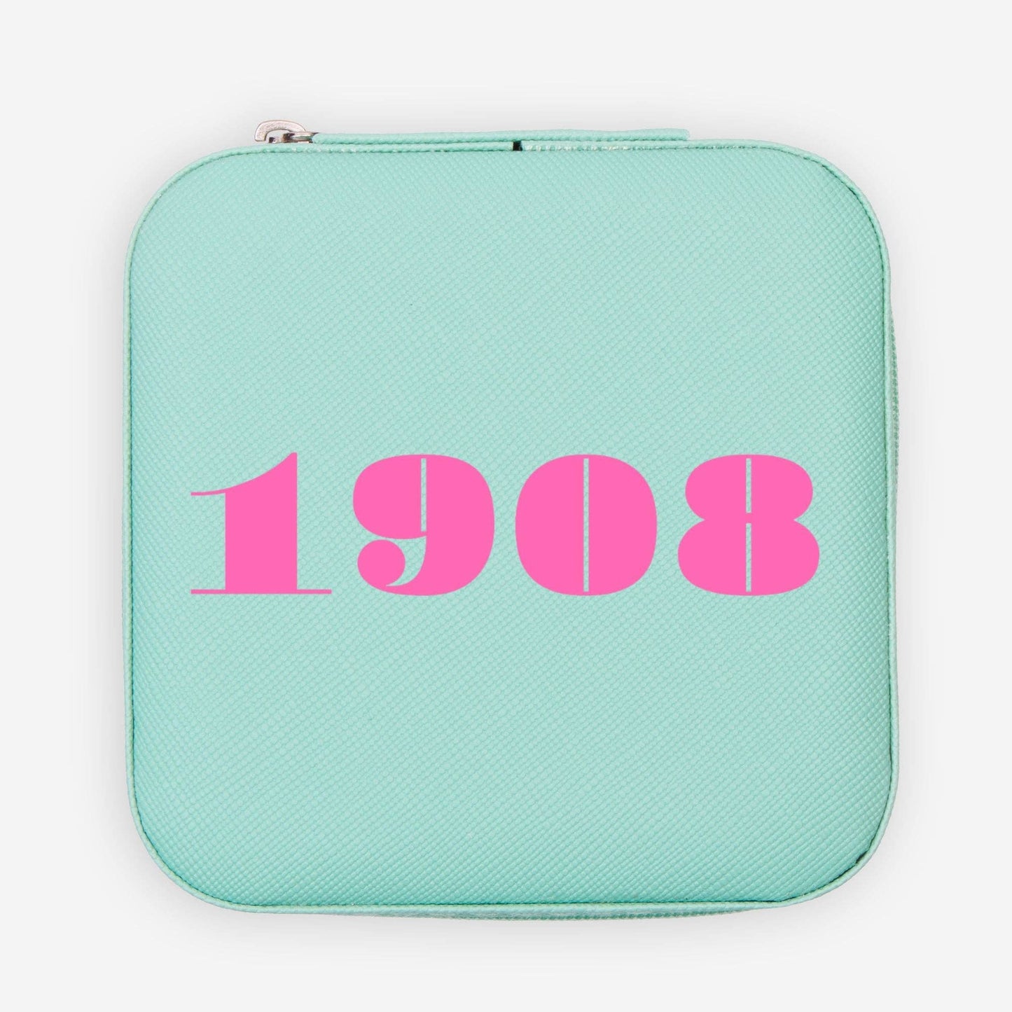 Travel Jewelry Box- Sisterhood- 1908: Pink box + green