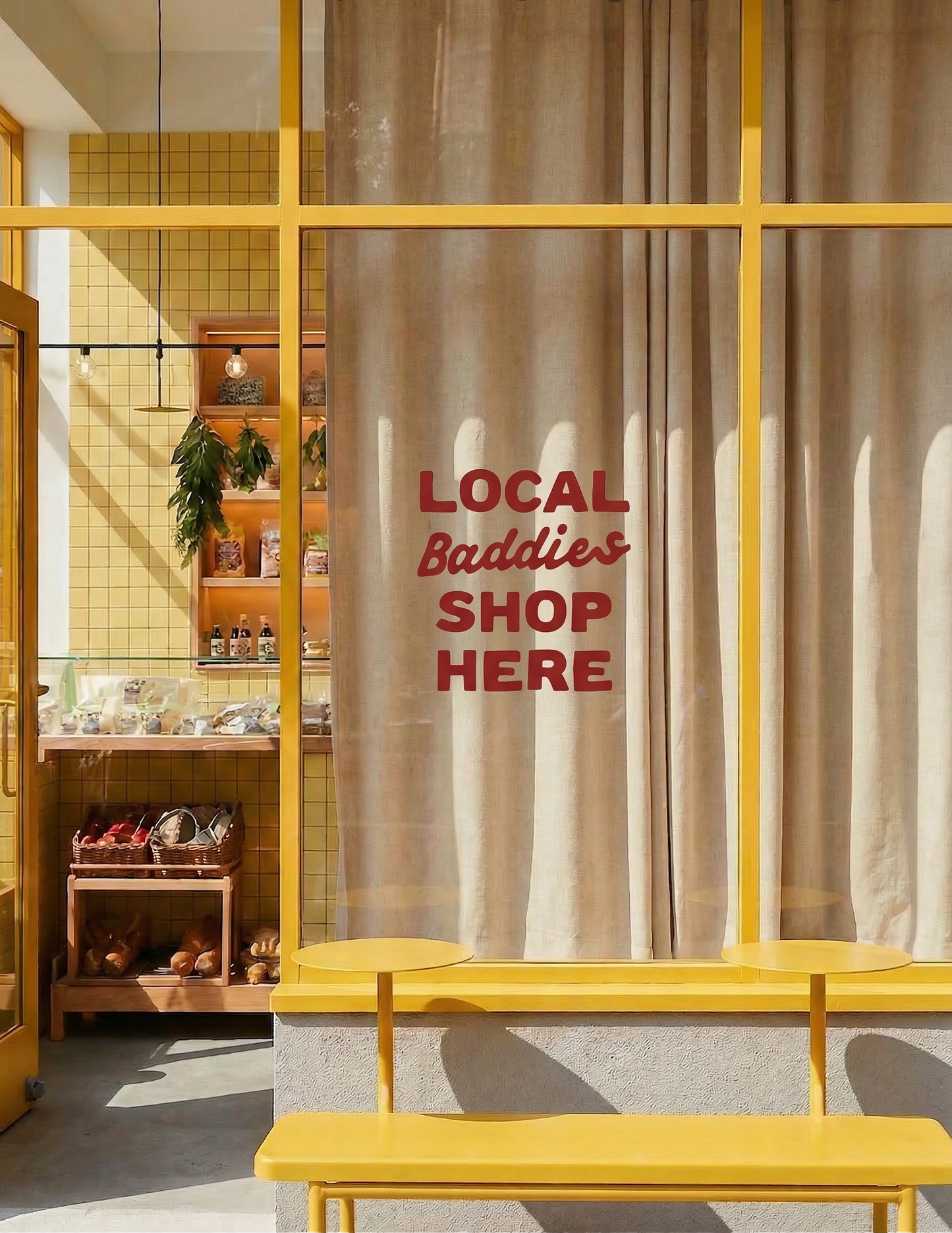 Local Baddies Shop Here - Storefront Window Cling Decal 