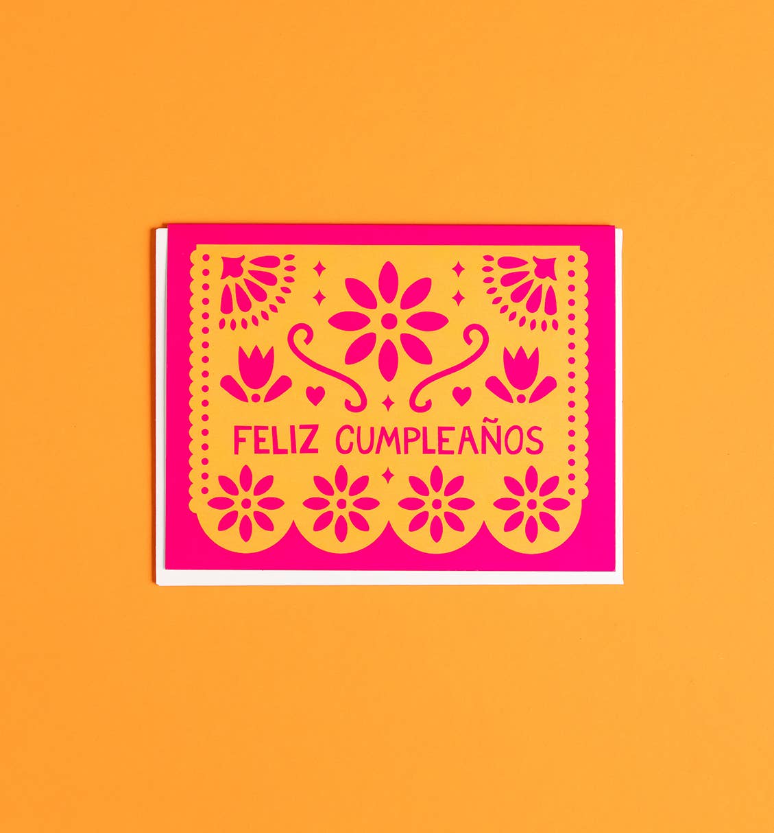 Papel Picado Cumpleaños greeting card | Spanish birthday: Cello sleeve