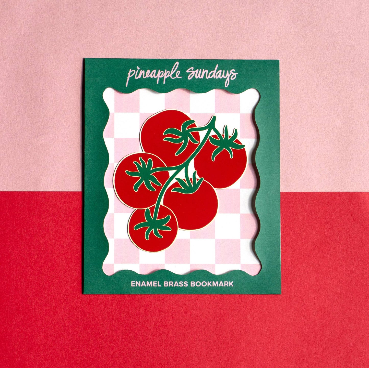 Tomato Vine Enamel Brass Bookmark