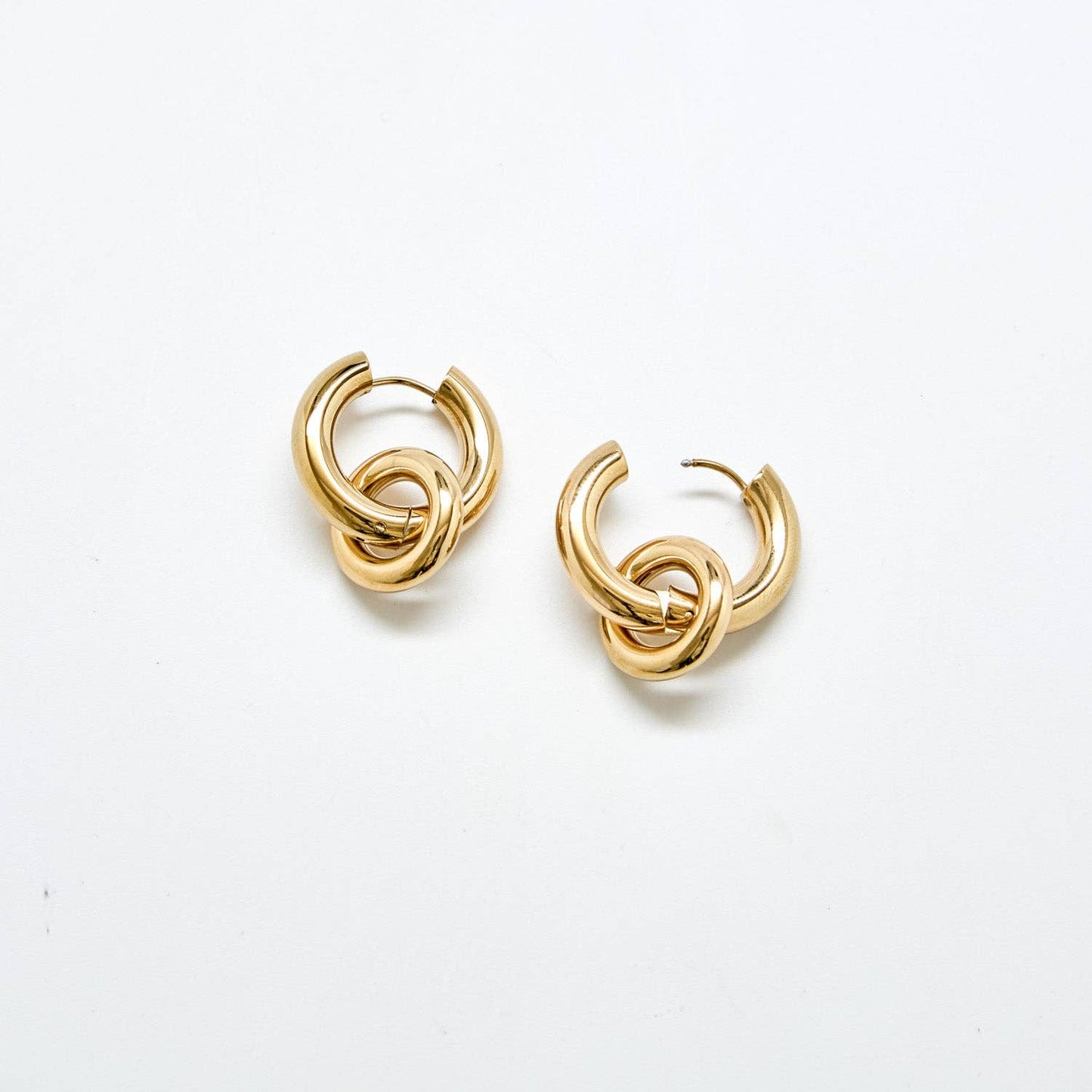 Gold Interlocking Hoop Earrings
