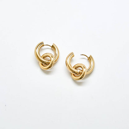 Gold Interlocking Hoop Earrings