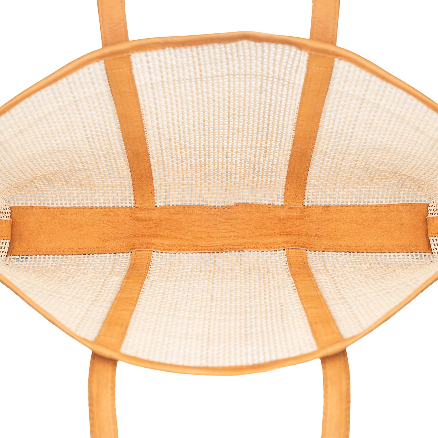 Everyday Carryall Rattan Leather Tote: Tan