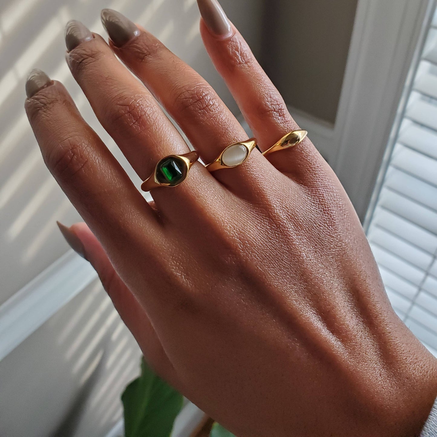 Mini Dome Signet Ring - Tarnish & Water-Resistant Jewelry: Size 6