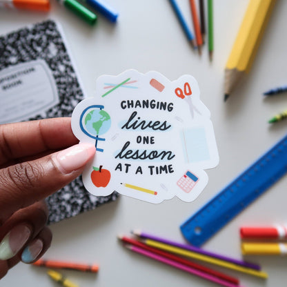 One Lesson at a Time Sticker, Teacher Appreciation Gift
