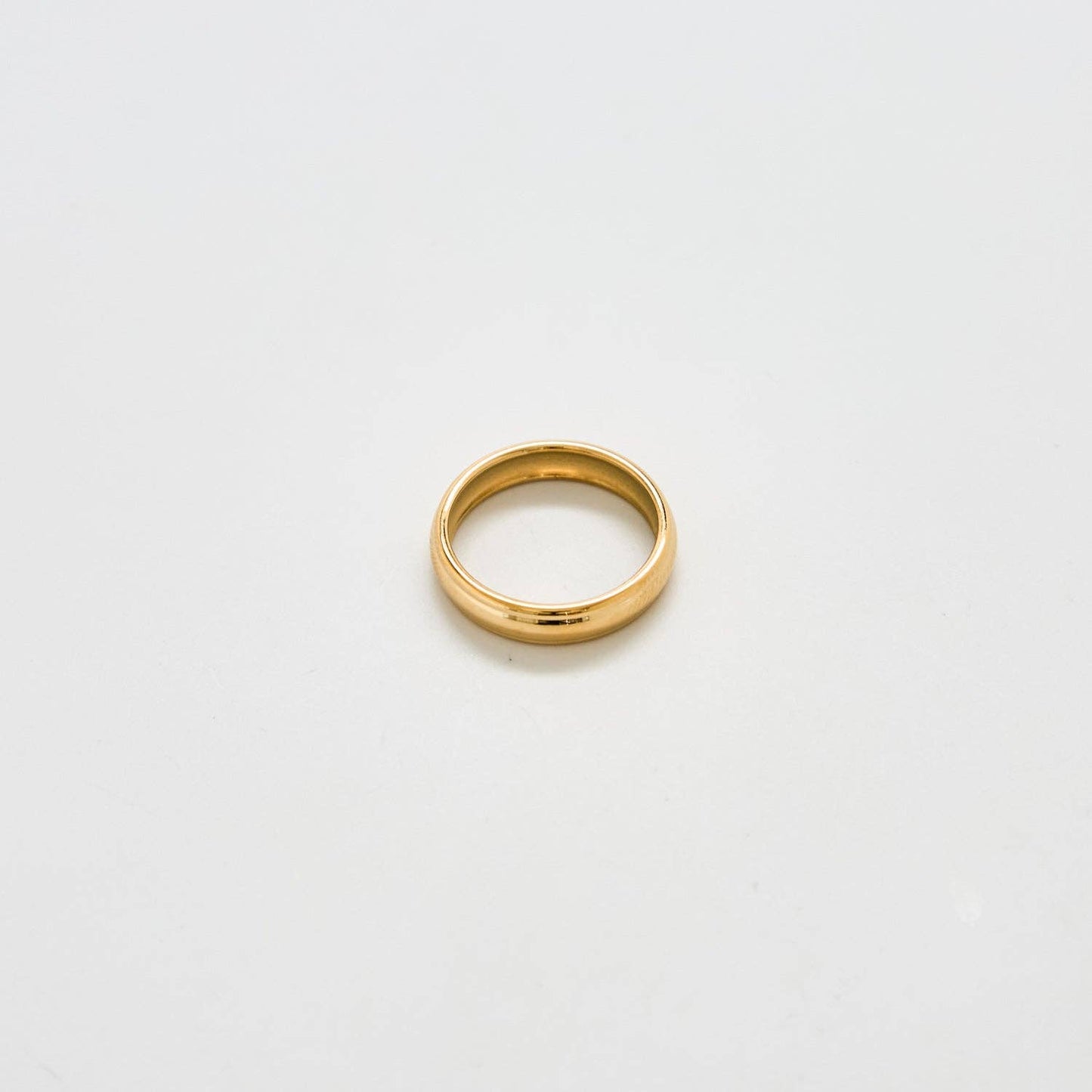 Gold Wide Barrel Stacking Ring: Size 7