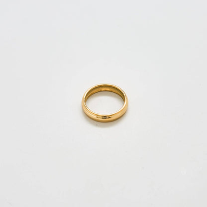 Gold Wide Barrel Stacking Ring: Size 7