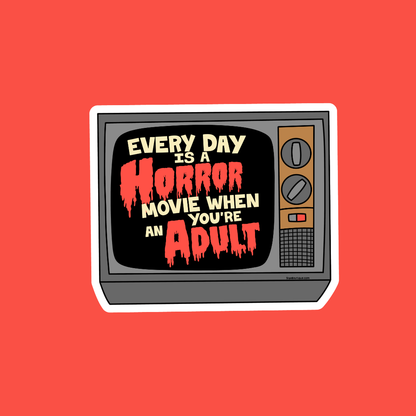 Adult Horror Movie - Funny Horror Movie Vinyl Sticker