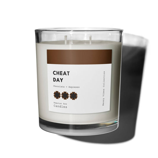 Cheat Day, Chocolate + Espresso 11oz Luxury Candle: Clear