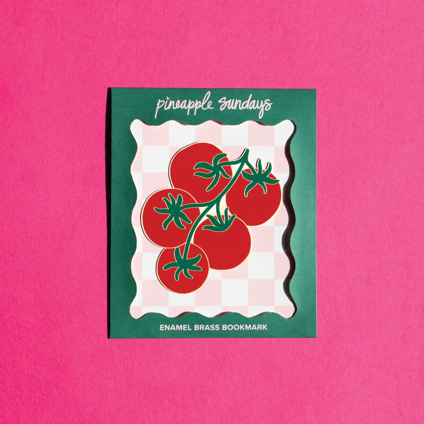 Tomato Vine Enamel Brass Bookmark