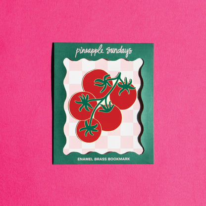 Tomato Vine Enamel Brass Bookmark
