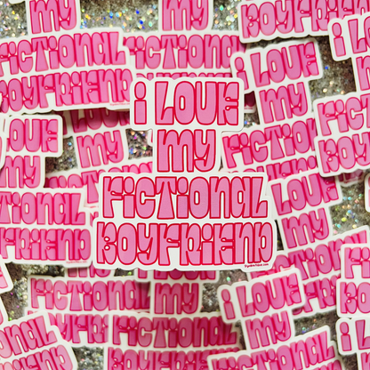 I Love My Book Boyfriend Vinyl Sticker