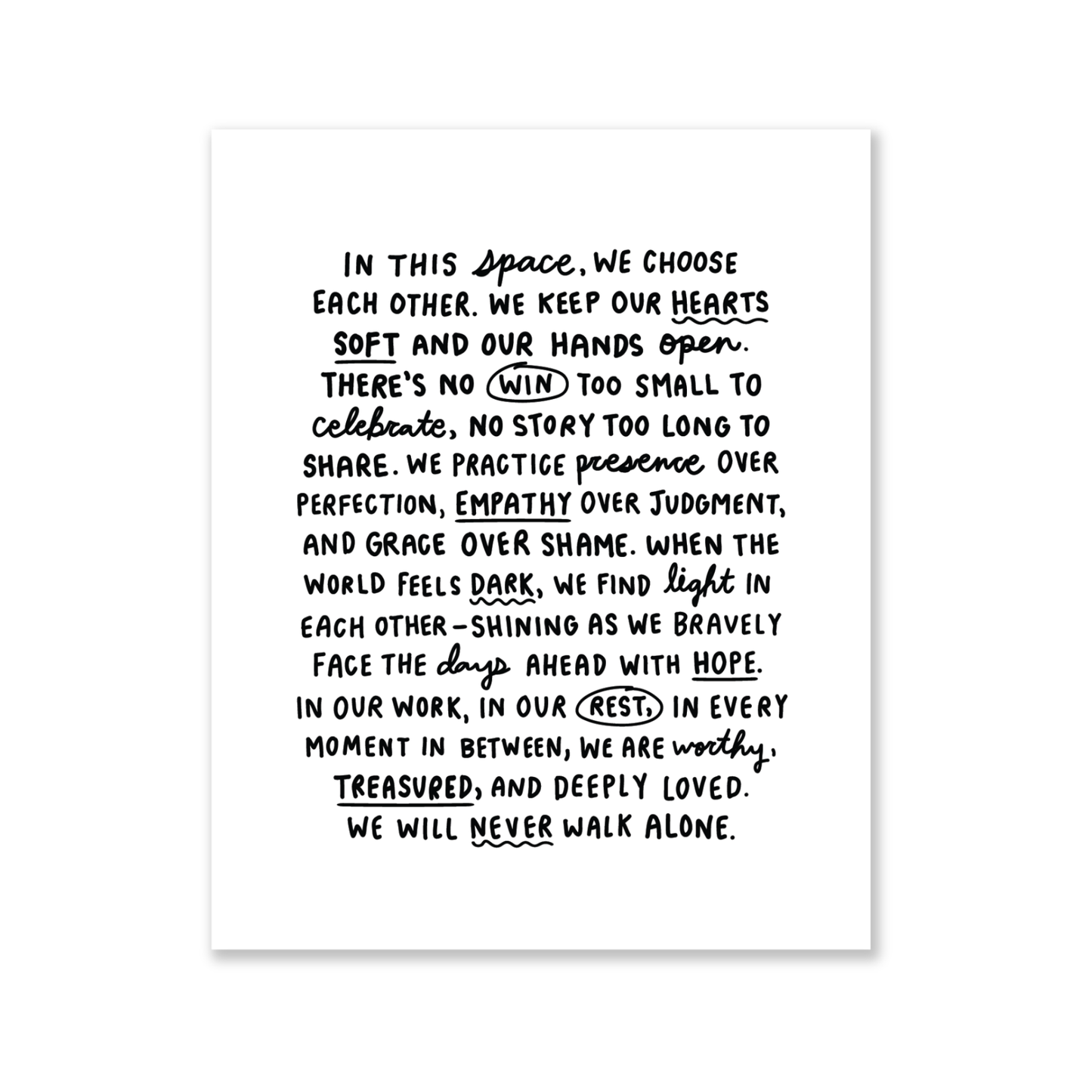 We Choose Each Other Manifesto Print